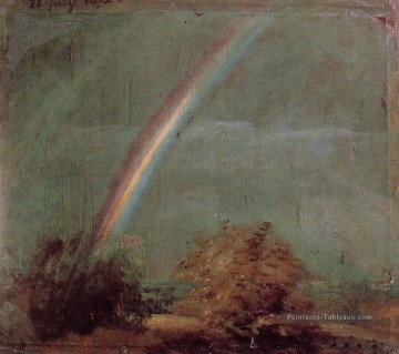 romantique romantisme Tableau Peinture - Paysage avec un double Rainbow romantique John Constable